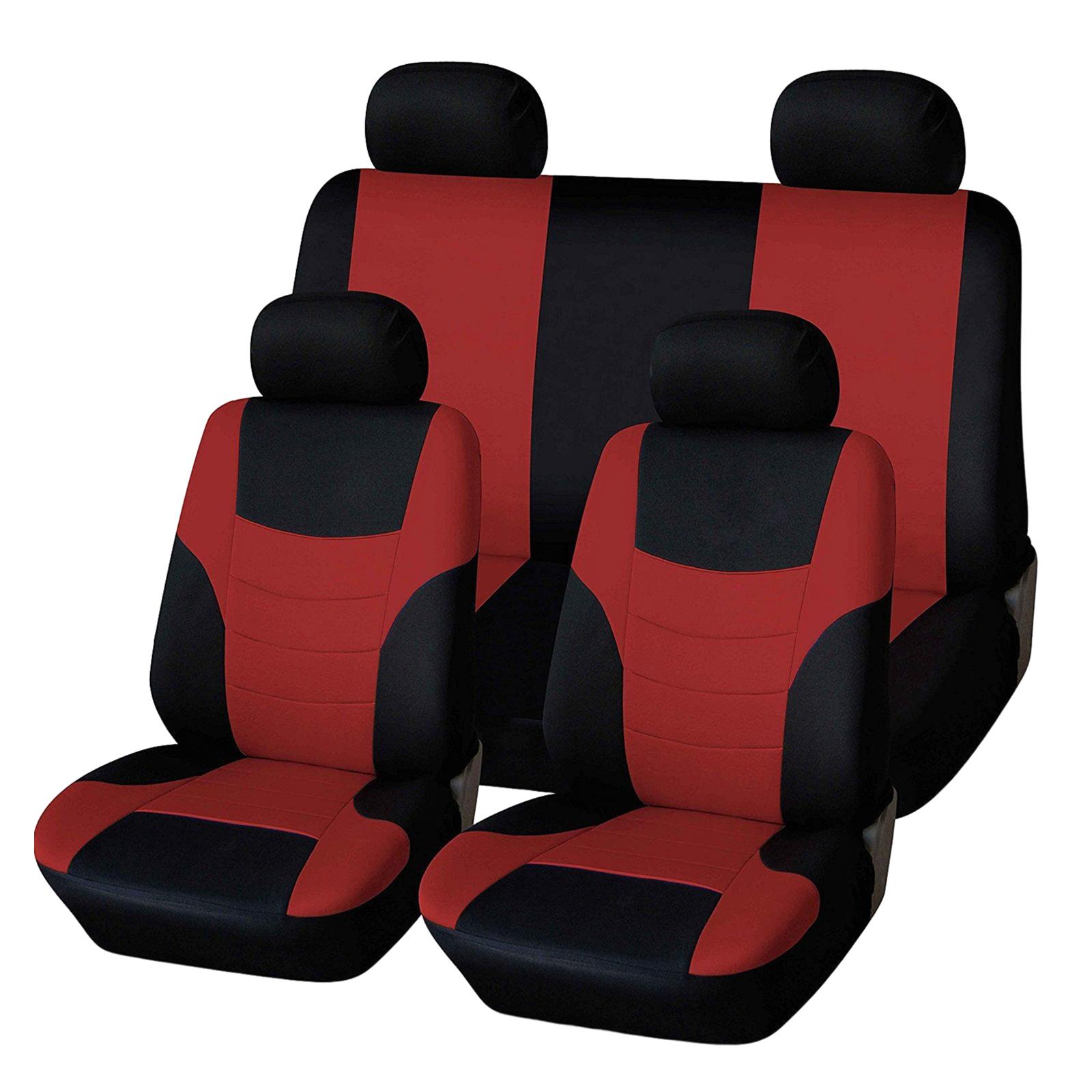 Ioensy - 8 Piezas De Fundas De Asiento De Coche Resistentes Al Desgaste Para Vehículos Todas Las Estaciones Suv Rojo