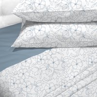 Andes - Sabana 144 Hilos Estampada 2 Plaza Floral Jeans