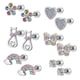 thumbnail image 3 of Rainbow Flower Heart Screw Back Earrings for Women - Hypoallergenic and Comfortable Cartilage Earrings with Dangling Design, 3 of 4
