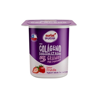 Yoghurt Batido Colageno Sin Lactosa Frutilla 125 G Surlat