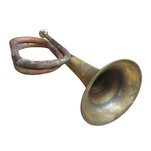 Magideal - Instrumento De Música Vintage De 12,60 Pulgadas, Trompeta De Cobre Sólido Y Latón Para Orquesta De Caballería, Banda Para Principiantes Para Niños