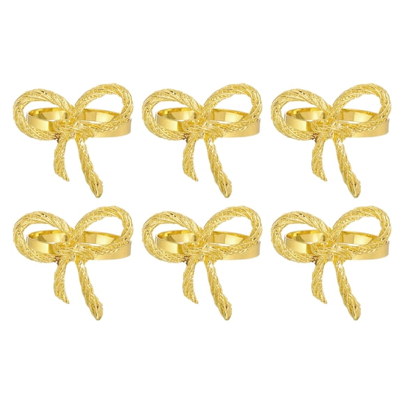 Uxcell 38 mm Anillos de Servilleta de Metal Mariposa Soportes de Servilleta de Mesa Hebillas para Decoraciones 12 Piezas Oro