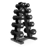 Juego De Pesas Cap Barbell De Neopreno Hexagonales De 100 Libras Con Soporte