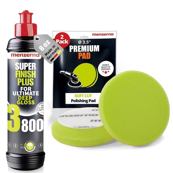 Kit de pulido Menzerna Super Finish 3800 8 oz con almohadilla de espuma de 3,5"
