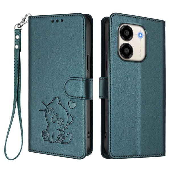 Funda Billetera con Espacio para Fotos para Honor X6e, Verde Oscuro