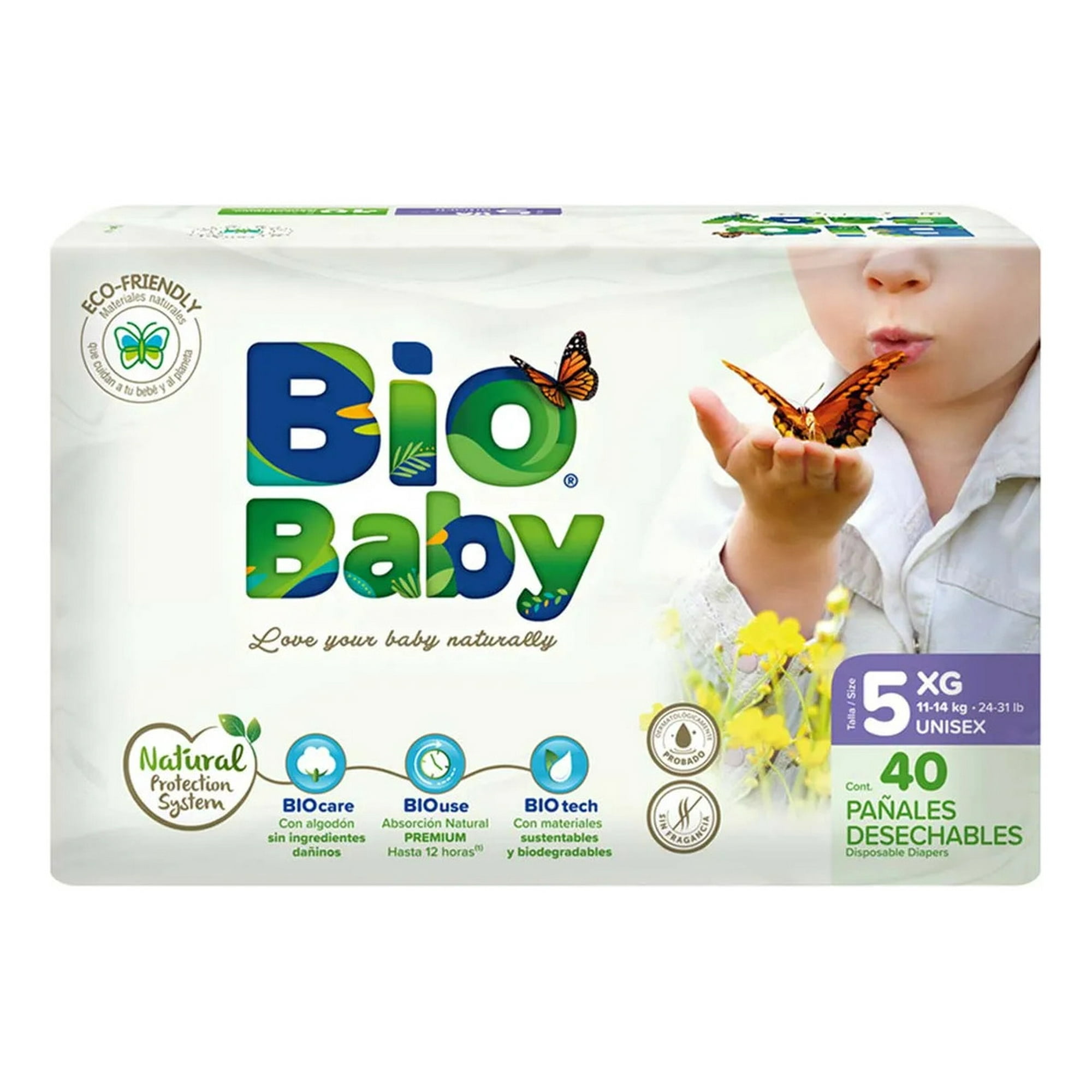 Chicolastic - Pañal Ecológico Bio Baby Talla 5 - Talla Xg - Biobaby 40u