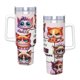 thumbnail image 4 of Gato Gruñón Vaso aislado de acero inoxidable con asa, diseño temático, regalo para familia, amigos y fans; incluye pajita y encaja en el portavasos estándar, 40 oz, 4 of 6