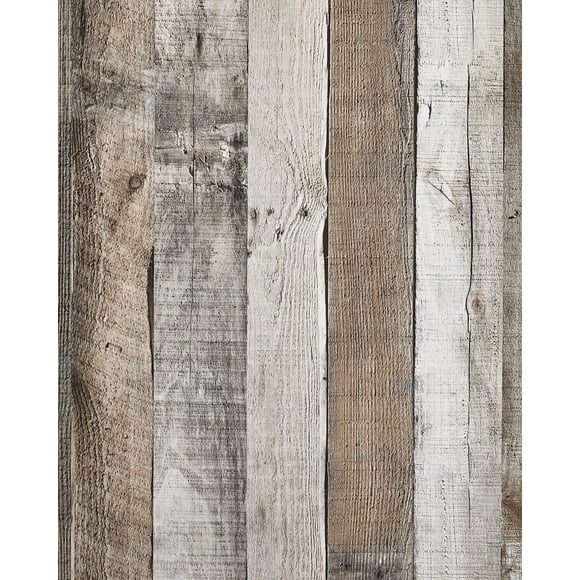 Papel tapiz adhesivo efecto madera Yun-aeon Natural Wood-Grey 44 cm x 3 m