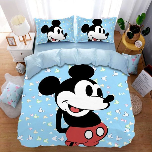 Minnie Bedding Set,Cartoon Mickey Quilt Cover,Bedroom Decor for Kids, Queen King Size Bedding Set,boy Girl Gifts Bed Sheets