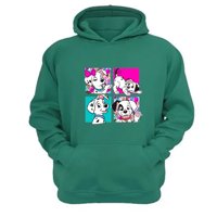 Genérico - Polerón Canguro 101 Perritos Manchas Verde Aguamarina Talla Xs Unisex