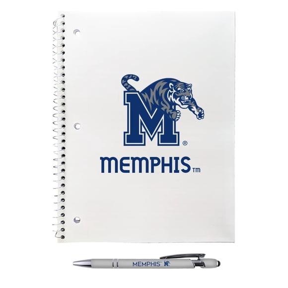 Set de regalo con bolígrafo de felicitación Memphis Tigers, cuaderno en espiral, 8 x 10,5