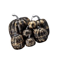 Bothyi - 7 Piezas De Calabazas Artificiales, Calabazas Decorativas Para La Cocina Navideña, Cosecha, Color Negro