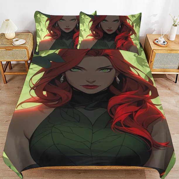 Poison Ivy Bedding Sets Ultra Soft Skin-Friendly Duvet Cover 3 Piece, Cute Comforter Cover Bed Set for Boys Girls Kids