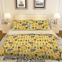 Milsleep - 3D Cartoon Animal Pattern Quilt Cover Set Ropa De Cama Set Funda Nórdica Fundas De Almohada