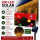 thumbnail image 3 of Luces Navideñas Solares Cascadas Exterior 200 Led 6 Metros 8 Funciones, Luz Amarilla Cálida, 3 of 3