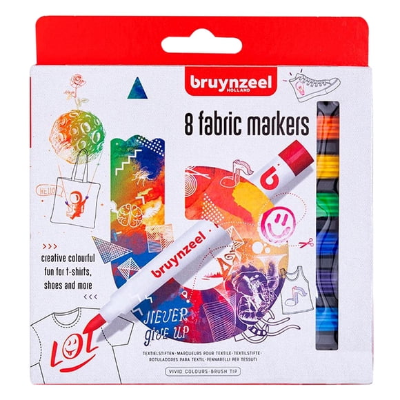Marcadores Para Tela (8 Colores) Bruynzeel