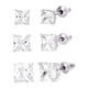 thumbnail image 3 of Aros Believe Plateados de Circonia Cúbica Cuadrados, Set de 3, 3 of 3