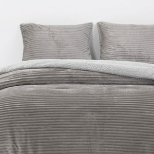 Dib - Cobertor Reversible Sherpa 2 Plazas Cotelón Gris