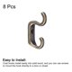 thumbnail image 3 of Ganchos de Pared, Paquete de 8 - Gancho Retro de Doble Punta de Aleación de Zinc, Mini Ganchos Pequeños para Colgar Toalla Abrigo Mochila (Bronce), 3 of 5