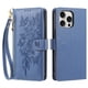 thumbnail image 2 of Funda Billetera Floral en Relieve iphone16 promax con Tarjetero y Cremallera Azul, 2 of 6