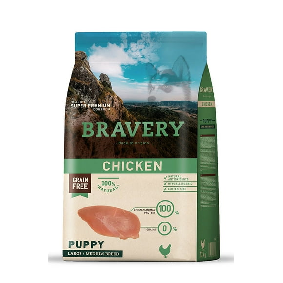 Bravery - Chicken Puppy Large & Medium 12Kg