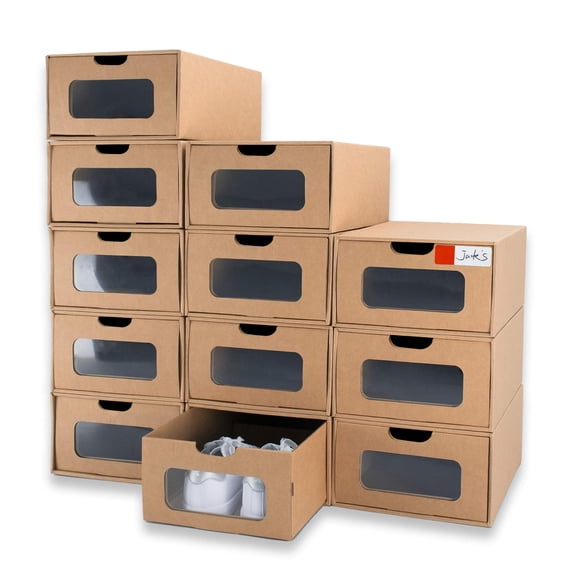 Caja para zapatos WALL QMER impermeable, paquete de 12 unidades, 33,5 x 21 x 13 cm