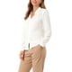 thumbnail image 4 of INSPIRE CHIC Camisa Elegante de Mujer con Cuello en V y Mangas Largas con Botones 3XL Blanca, 4 of 7