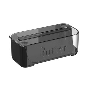 Magideal - Plato De , Recipiente De Almacenamiento De Queso Multiusos Con Tapa, Contenedor De Almacenamiento De Alimentos, Vajilla, Plato De Mantequil Negro