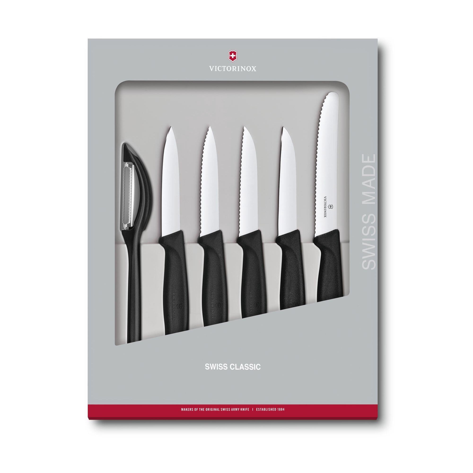 Victorinox - Set Cuchillos Mondadores Sc Negro 6 Pz