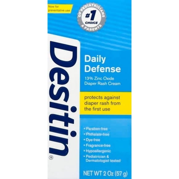 Crema para dermatitis del pañal Desitin Daily Defense 60 ml con 13% de zinc