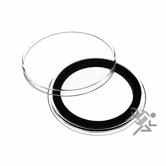 Cápsulas porta monedas Air-Tite de 38 mm con aro negro para plata