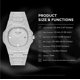 thumbnail image 5 of Reloj FANMIS Luxury Crystal Diamond Quartz de acero inoxidable, 5 of 7