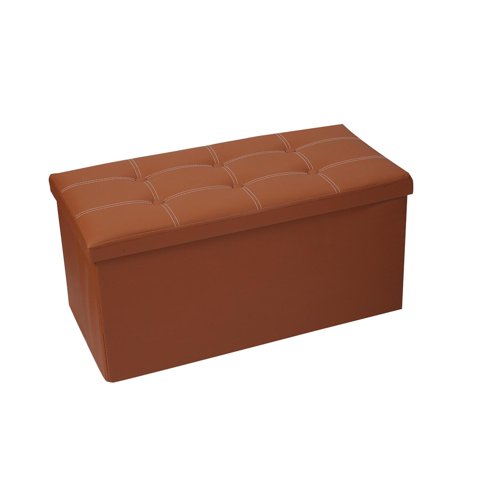 Sohogar - Baúl Otomano Plegable De Ecocuero Café