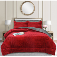 Mundo Shopping - Cobertor Chiporro Texturizado Lineal 2 Plazas Color Rojo