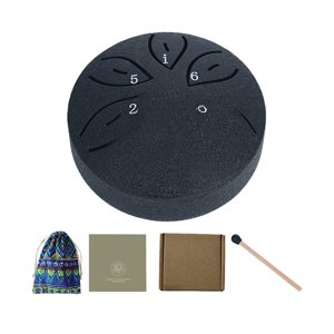 Bothyi - Mini Tambor De Acero, Instrumento Musical De Percusión Para Niños Y Adultos, Para Acampar, Color Negro