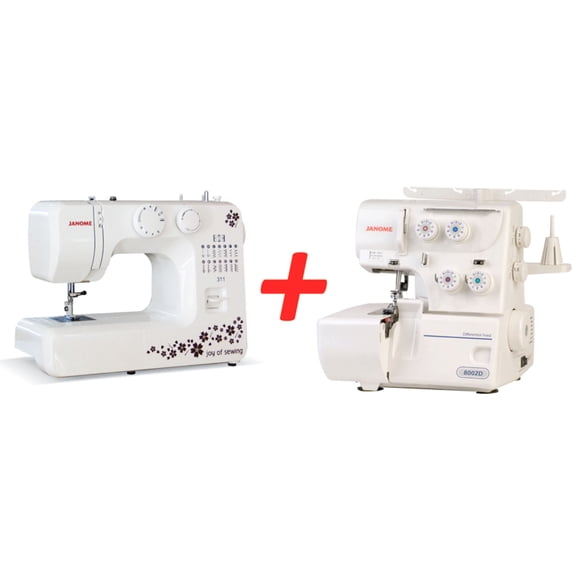 Máquina de Coser + Overlock 311 + 8002D Blanco