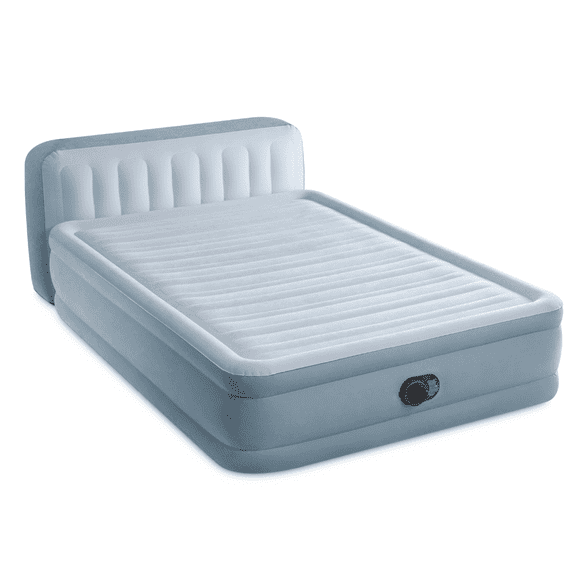 Colchón Inflable Eléctrico Intex 2 Plazas 152x203x46 Cm Respaldo Queen Plush Headboard