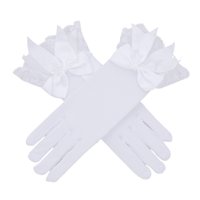 Magideal - Guantes De Encaje Para Mujer, Guantes De Disfraces, Multifunción, Elegante Lazo, Decoración, Guantes De Novia Para Cena Festiva, Fiesta, Cosplay, , Blanco