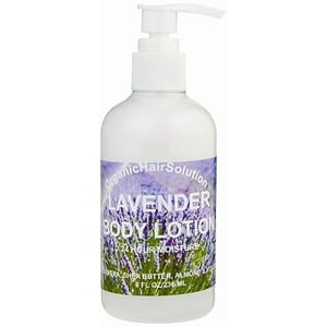 Organic Hair Solution - Loción Corporal De Lavanda - Hidratante Diaria - Con Sábila Y Vitamina E- Piel Seca, Manteca De Karité No Grasa, Aceite De Almendras - Para Hombres Y Mujeres - Fragancia Natural - Vegano