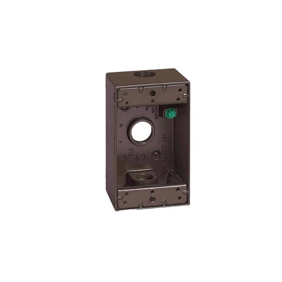 Caja Sigma Engineered Solutions 14250BR de 1/2 pulgada, 3 orificios y 1 elemento, resistente a la intemperie