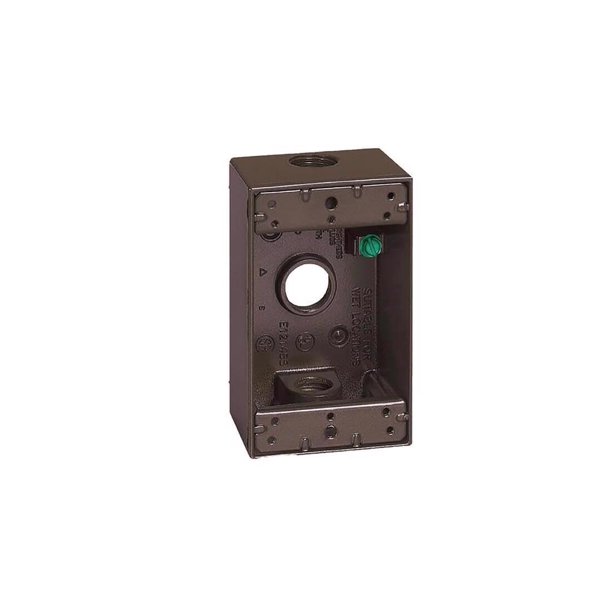 Caja Sigma Engineered Solutions 14250BR de 1/2 pulgada, 3 orificios y 1 elemento, resistente a la intemperie