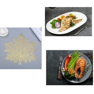 Set 8 Individuales Mantel Hoja Flor Antideslizante Mesa Lau