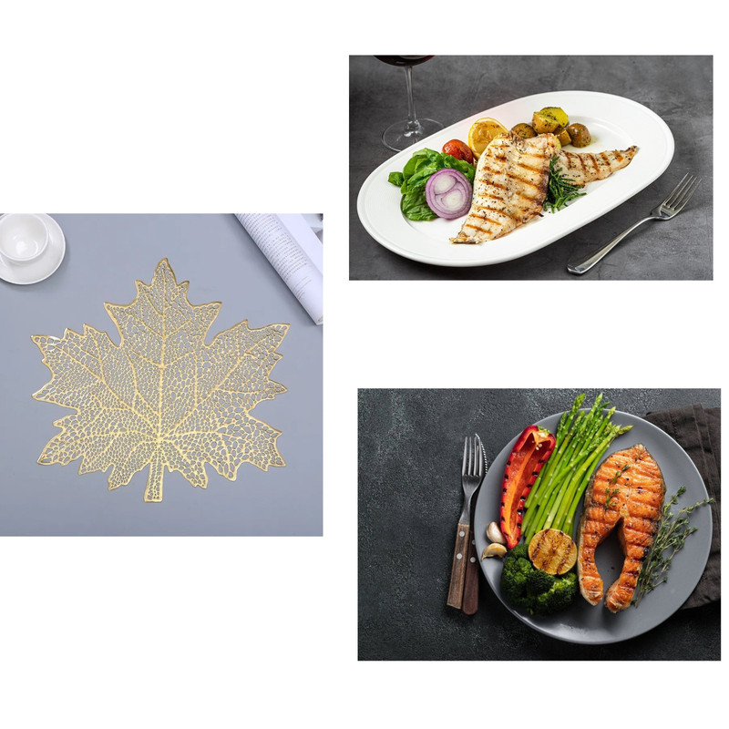 Genérico - Set 8 Individuales Mantel Hoja Flor Antideslizante Mesa Lau