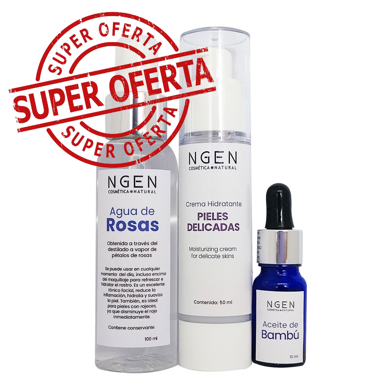 Ngen - Crema Antirojez Air - Agua De Rosas - Aceite De Bambú
