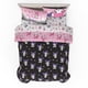 thumbnail image 1 of Juego de edredón y sábanas Franco Sanrio Kuromi & My Melody Bedding de 7 piezas, supersuave y acogedor, reversible con funda, completo (producto con licencia oficial), 1 of 7