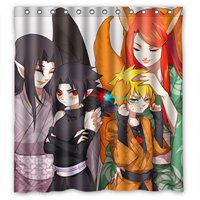 Pinghai - Cortina De Ducha Naruto Con Ganchos (167 X 183 Cm)