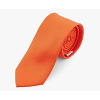 Riqui - Corbata Delgada Seda Naranja