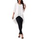 thumbnail image 2 of INSPIRE CHIC Blusa de Chifón para Mujer con Mangas Divididas 3/4 y Dobladillo Asimétrico, Túnica Blanca Talla S, 2 of 5