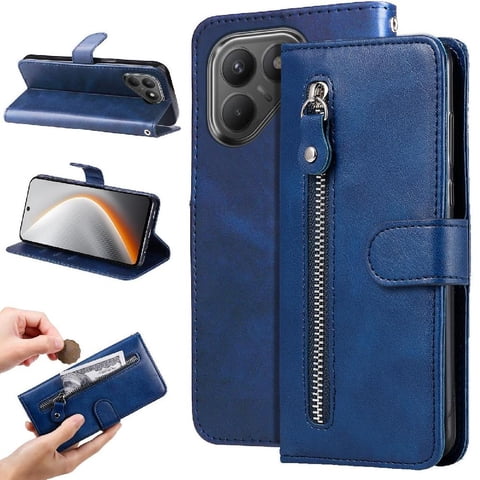 Gangxun - Funda Con Cremallera Para Tecno Pova 7, Carcasa Cartera De Cuero Pu Con Soporte Y Tarjetero