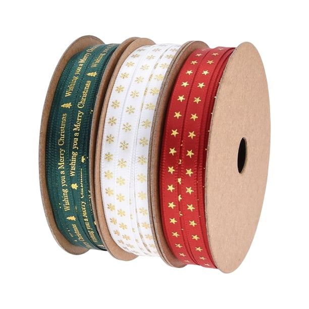 3 de 10 yardas de cintas navideñas, conjunto de cintas navideñas, amplia aplicación para regalos, paquete de envoltura, decoraciones navideñas,